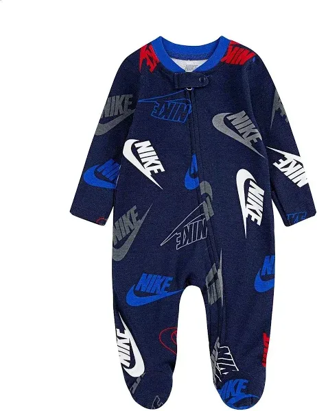 Baby Nike Logo Zip Footed Sleep & Play One Piece Pajamas Boy's