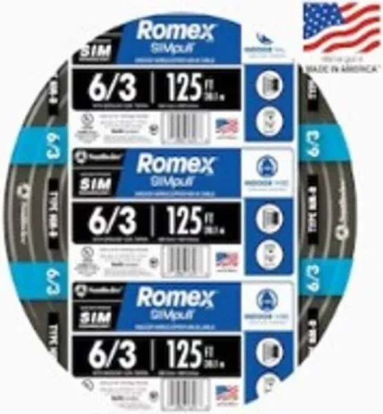 Southwire Romex 6-3 WG Cable 125'