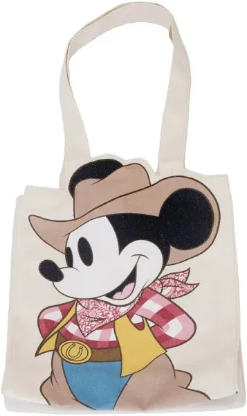 Officially Licensed Loungefly Disney Western Mickey Canvas Tote Bag FAST SHIP !!