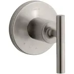 Kohler K-T14490-4-BN Vibrant Brushed Nickel Purist Valve Trim with Lever Handle for Volume Control Valve