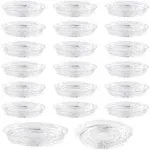 UltraOutlet 20 Pack Clear Plastic Plant Saucer Drip Trays Plant Plate Dish for Indoor Flower Pots and Planters