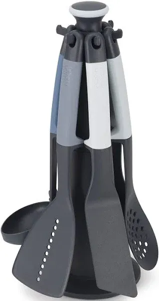 Joseph Elevate Carousel Nylon Kitchen Utensil Set with Rotating Storage Stand,