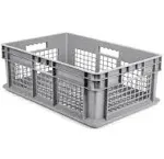 24 x 16 x 8 (1 Pack) Mesh Straight Wall Handled Storage Container Tote, Gray