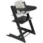 Stokke Tripp Trapp High Chair Complete with Cushion & Tray Black, Nordic Grey