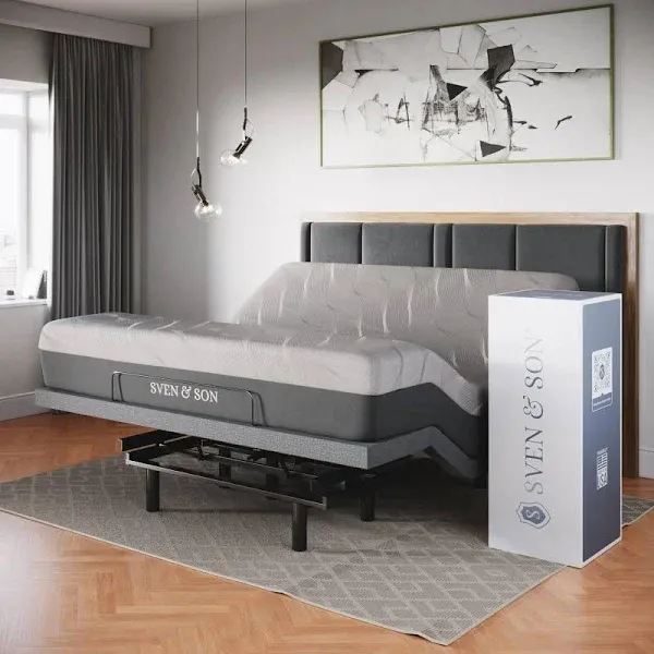 Sven & Son Adjustable Bed Base Classic + Luxury Cool Gel Memory Foam Mattress