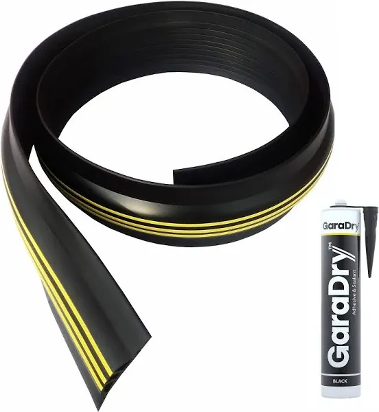 1 High Garage Door Threshold Seal Kit 10'3 inch Length | Flexible PVC | Complete Kit Includes 1 Adhesive | GaraDry