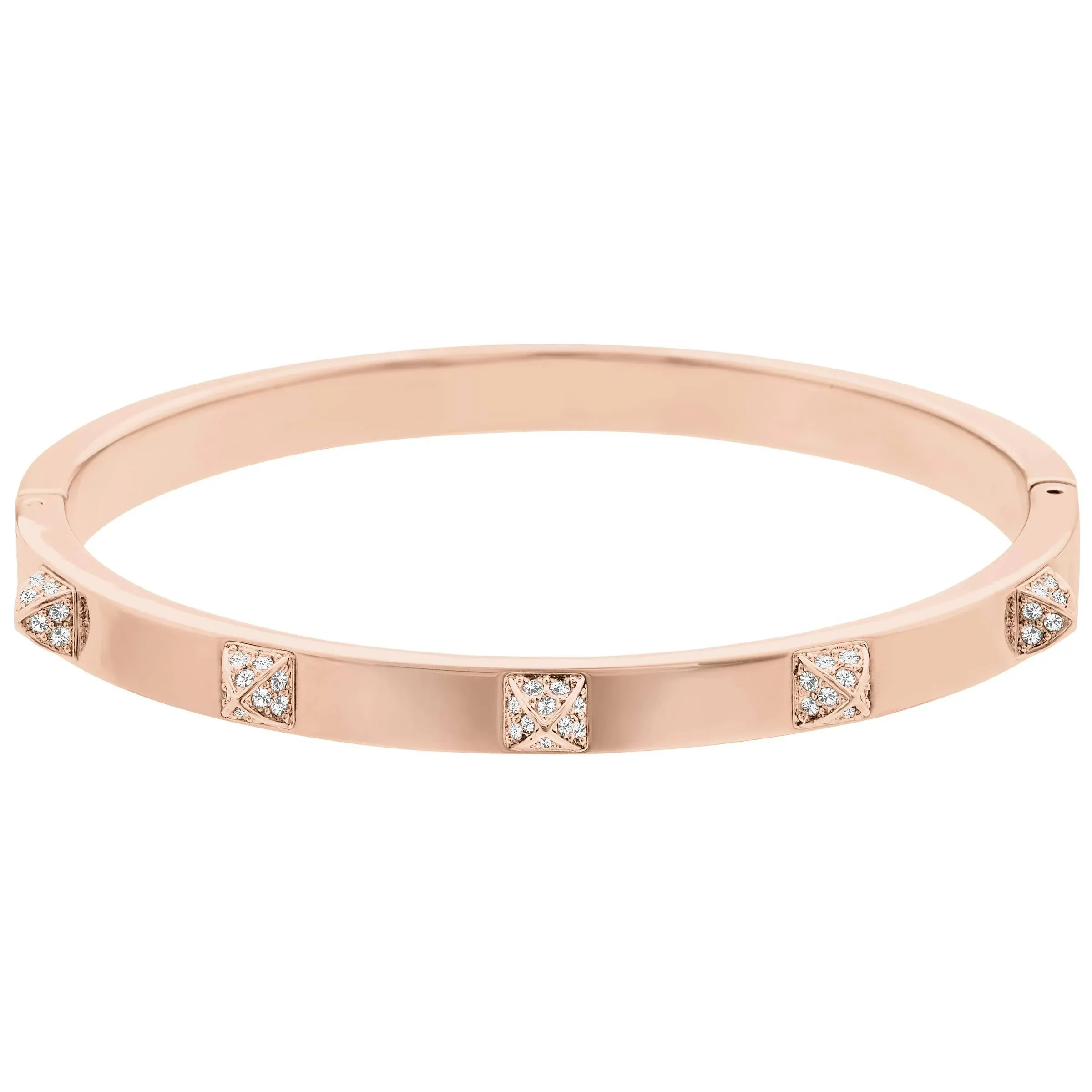 Dextera bangle, White, Rose gold-tone finish