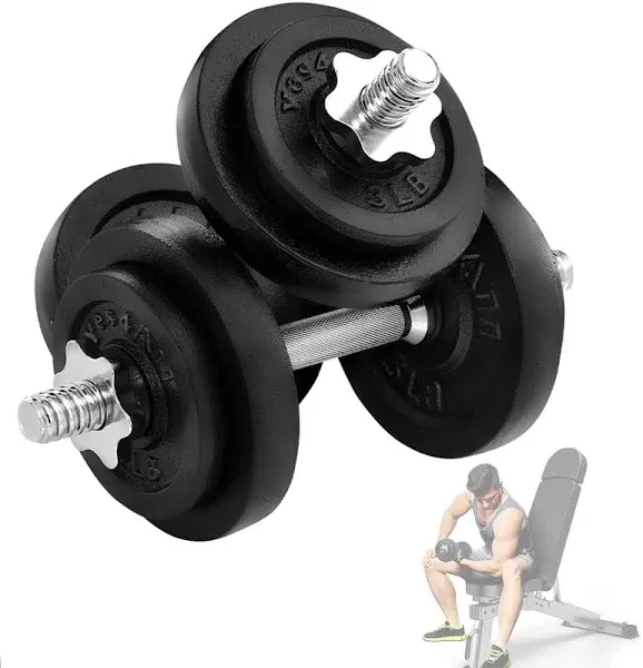 Yes4all Adjustable Dumbbell Set with Weight Plates, Star Lock Collars/Connector Or Dumbbell Pair