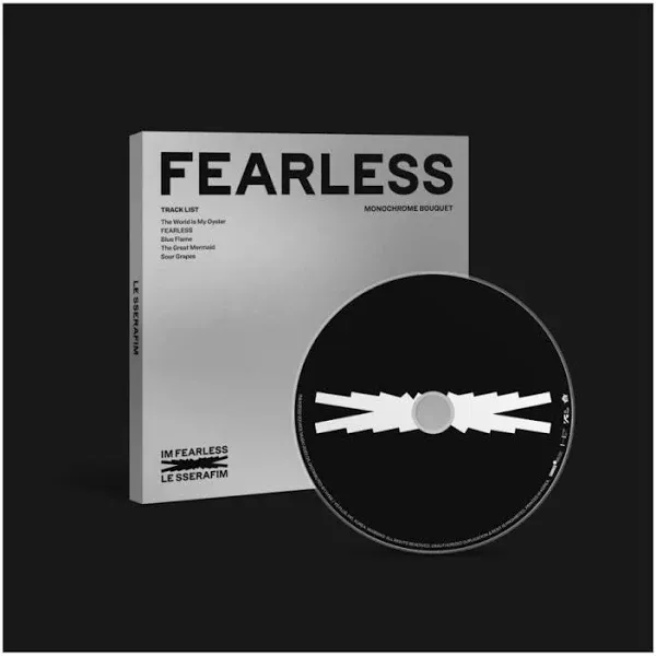 Source Music Le Sserafim - Fearless [Monochrome Bouquet Ver.] 1st Mini Album+Extra Photocards Set, 141x141x9 mm