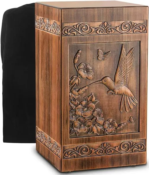 Wooden Urn for Ashes Adult Male Female, Cremation Urns for Human Ashes Adult Men Women, Decorative Burial Funeral Memorial Fishing Urns for Ashes, Urn Box Holds 250 Cubic Inch(Fishing)