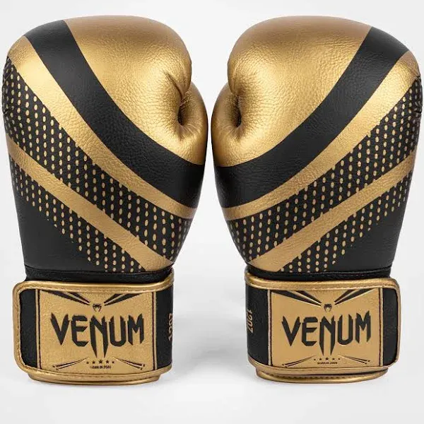 Venum Lightning Hook and Loop Boxing Gloves - Gold/Black