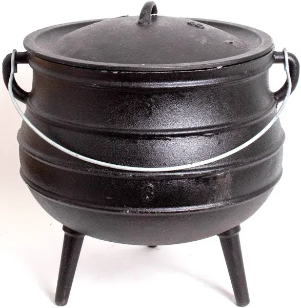 Vtg M.F.M Campfire Cooking Kettle Pot Cast Iron Potjie with 3 Legs &amp; Lid 1/4 QT