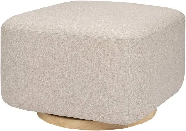 Babyletto Kiwi Gliding Ottoman - Performance Grey Eco-Weave with Light Wood Base