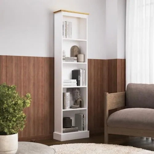 Wood Bookcase Tall Narrow Corona Furniture Dash