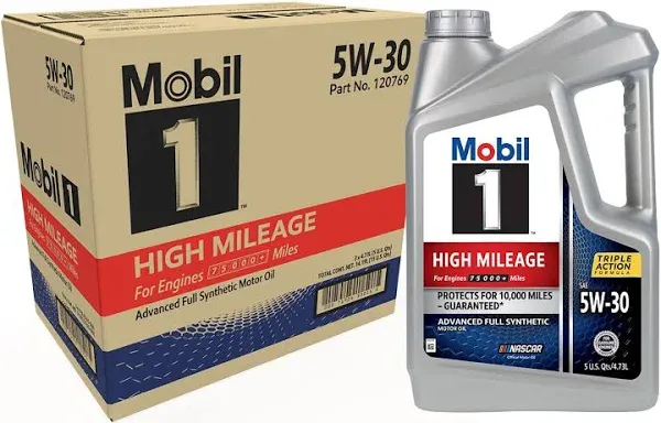 Mobil 1 5W-30 High Mileage Full Synthetic Motor Oil