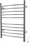 Radiant Curved 10-Bar Hardwired Towel Warmer in Polished Stainless, Silver