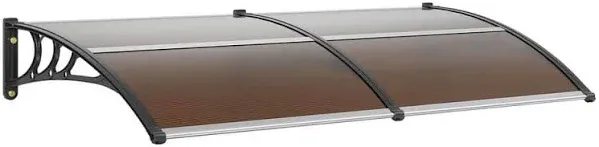 VEVOR Window Door Awning Canopy UV Rain Cover 38&#034; x 78&#034; PC Sheet Brown