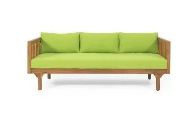 Claremont Outdoor 3-seat Acacia Wood Daybed by Christopher