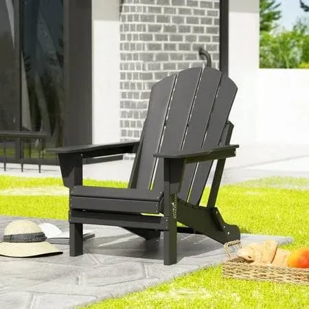 WestinTrends Outdoor Patio Folding Poly Adirondack Chair