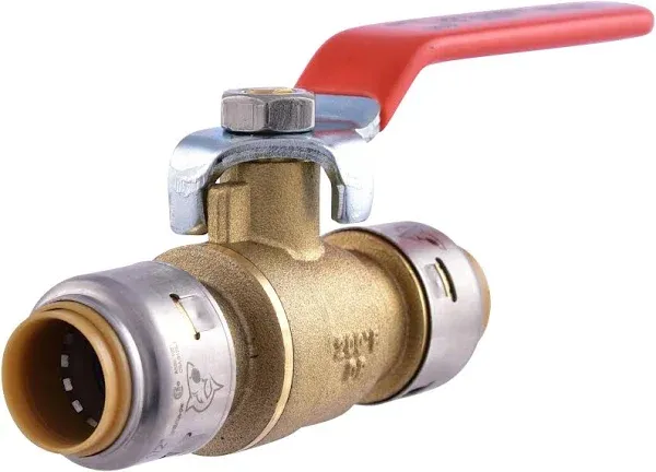 Sharkbite 1/2 in. Brass Push-Fit Slip Ball Valve