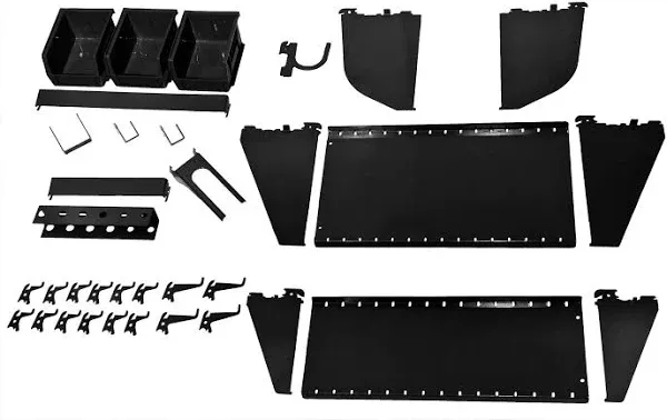 Slotted Tool Board Workstation Accessory Kit For Wall Control Pegboard Only Red