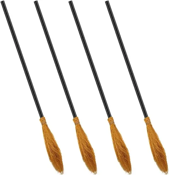 Onene 2 Pack Halloween Witch Broom Plastic Witch Broomstick Cosplay Broom Props ...