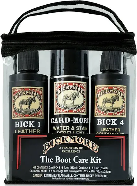 Boot Care Kit - Bick 1 Bick 4 &amp; Gard-More - Leather Lotion Cleaner Conditione...