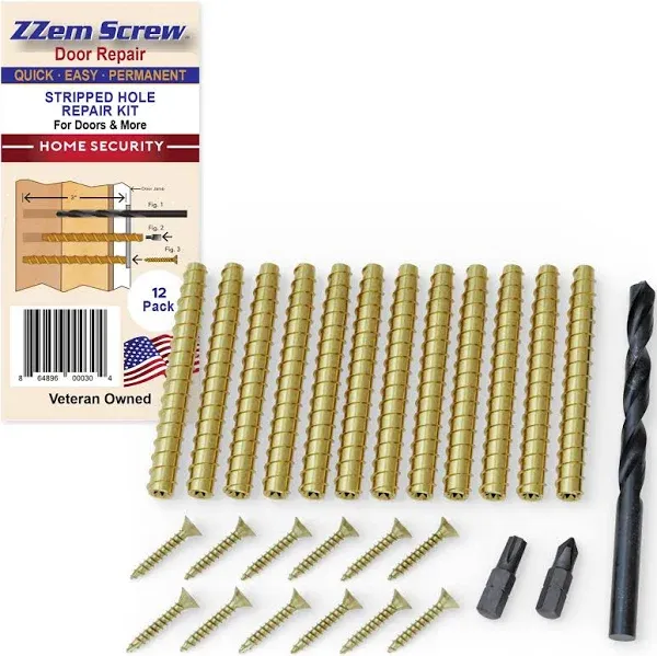 ZZem Screw Door Repair Door Security Repair Stripped Screw Holes and Sagging Doors