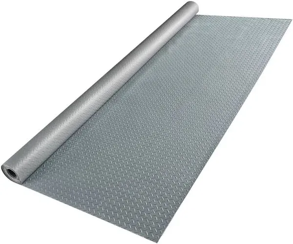 Yescom Garage Floor Mat Roll Diamond Car Parking Protect Cover Trailer PVC 17x7.5 ft Gray-Diamond