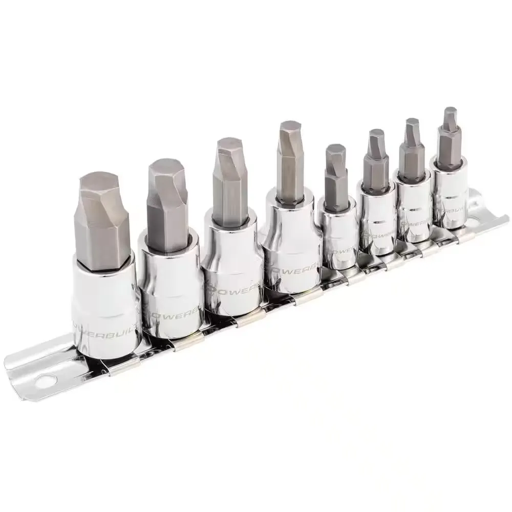 Powerbuilt® 8 Piece Zeon SAE Hex Bit Socket Set for Damaged Bolts 642574