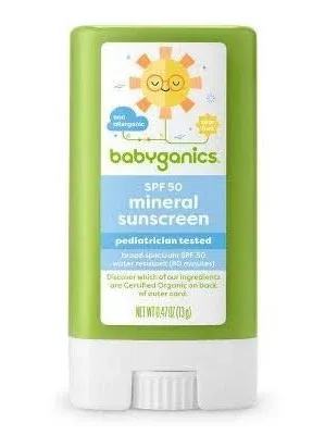 Babyganics Sunscreen Stick SPF 50 And SPF 50 Lotion Mineral 3 Pack Date 12/2023