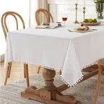 Fhberni Farmhouse Solid Color Square Tablecloth