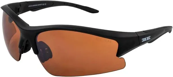 Epoch Eyewear Brodie Sport Golf Safety Sunglasses for Men or Women Polycarbonate Frame w/Amber Lens