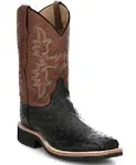 Justin Men's Drover Exotic Full Quill Ostrich Western Boots - Broad Sq