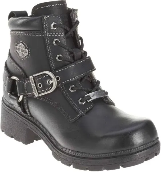 Harley Davidson Women&#x27;s Tegan Round Toe Lace Moto Boots