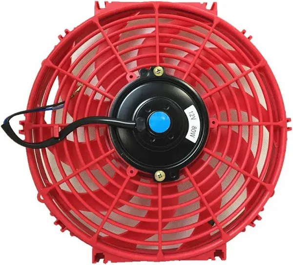 Upgr8 Universal High Performance 12V Slim Electric Cooling Radiator Fan with Fan Mounting Kit