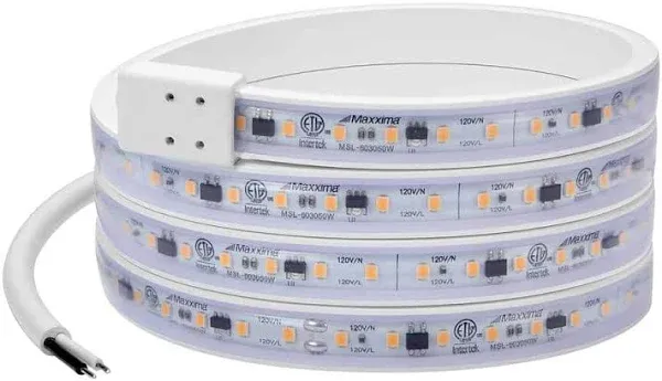 72 in. LED Under Cabinet Strip Light, Hardwired, 2760 Lumens, 3000K Warm White, 120V White Cove Light