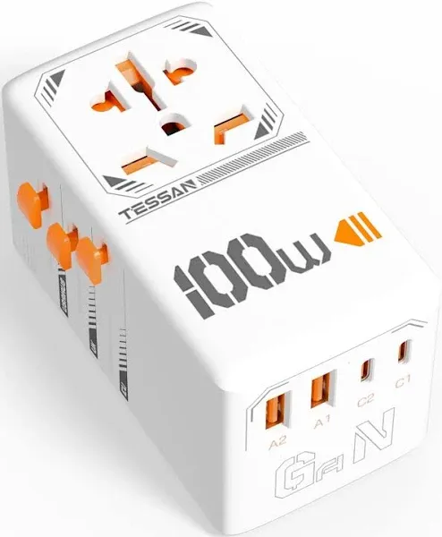 TESSAN Universal Travel Adapter, 35W International Plug Adaptor with 3 USB C and