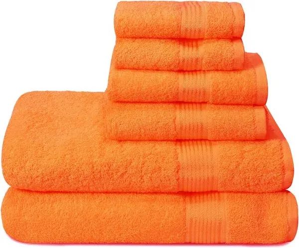 Belizzi Home Ultra Soft 6 Pack Cotton Towel Set, Contains 2 Bath Towels 28x55 inch, 2 Hand Towels 16x24 inch & 2 Wash Coths 12x12 inch, Ideal for