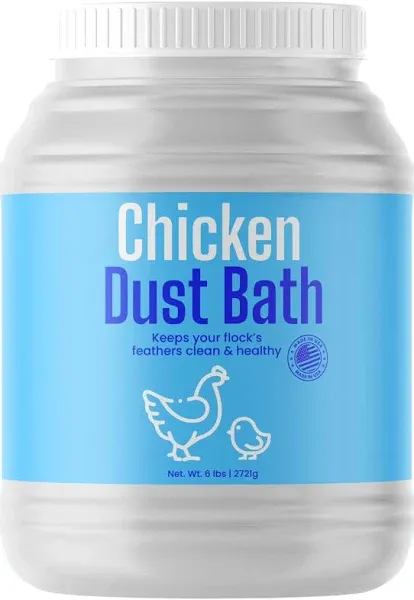 Chicken Dust Bath 6lbs, Dust Bath for Chickens, Chinchilla Dust Bath, Non GMO All Natural, Poultry Dust, Bulk Chicken Bath Dust, Dust for Chickens, Chicken Coop Accessories, Made in USA 6lbs