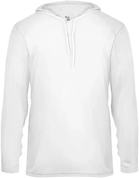 Badger 4105 - B-Core Long Sleeve Hooded T-Shirt - White - M