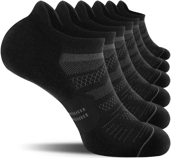 CelerSport 6 Pack Men&#039;s Running Ankle Socks with Cushion, Low Cut Athletic Ta...