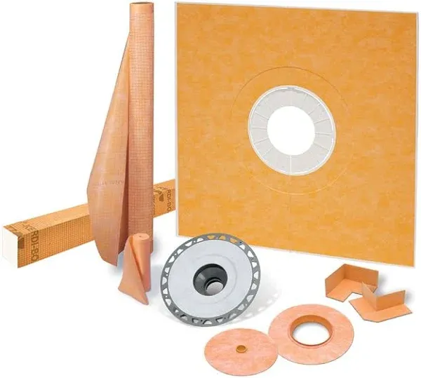 Kerdi-Shower-Kit, 48 inch x 48 inch / ABS Stn Steel