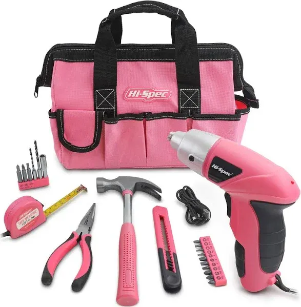 Hi-Spec 21-Piece Pink Tool Set