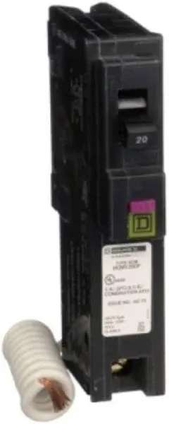 Square D QO 20A Single-Pole CAFCI Dual Function Circuit Breaker QO120DFC