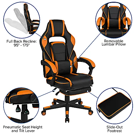 Flash Furniture X40 Gaming Chair Racing Ergonomic Computer Chair with Fully Reclining Back/Arms CH-00288