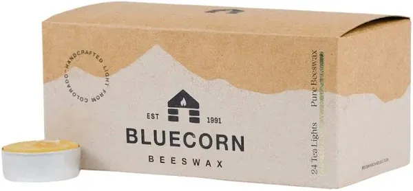 Bluecorn Beeswax 100% Pure Beeswax Tealight Candles