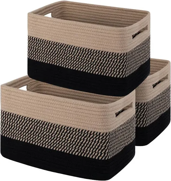 OIAHOMY Storage Basket, Storage Baskets For Shelves, Cotton Rope Baskets For Storage, Woven Basket For Toys,Towel Baskets - 14.8 9.8 8.8,Gradient