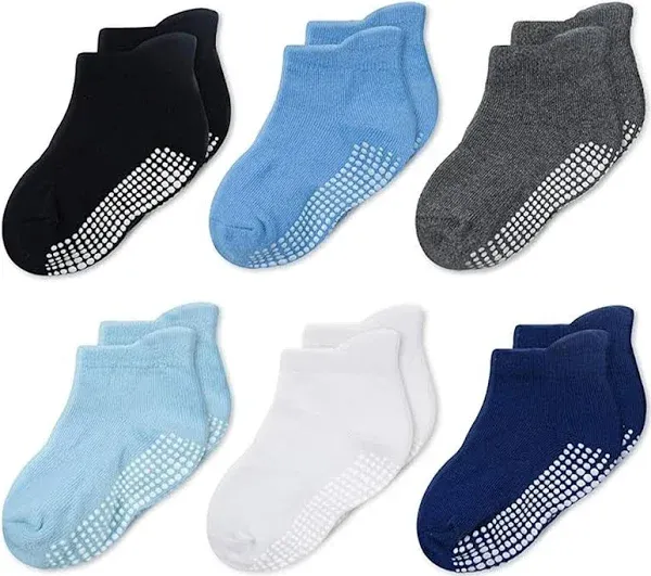 Non-Slip Ankle Grip Low Cut Toddler Socks, 15 Pack, 1-3 Years Old