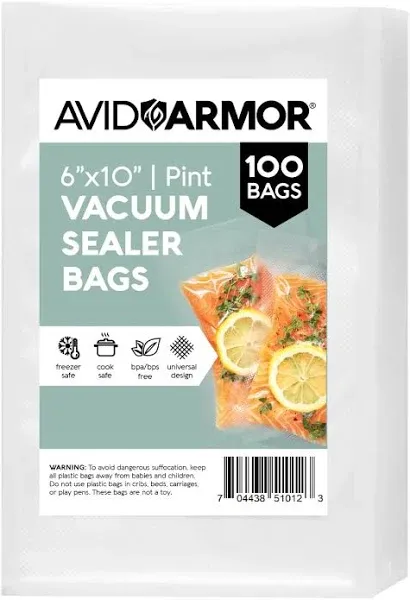 Avid Armor Vacuum Sealer Bags Pint Size Vac Seal Bags for Food Storage